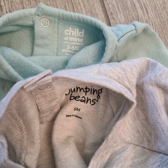 Jumping Beans and Carter's baby girl long sleeve tops grey and blue size 3-6M - Picture 7 of 7